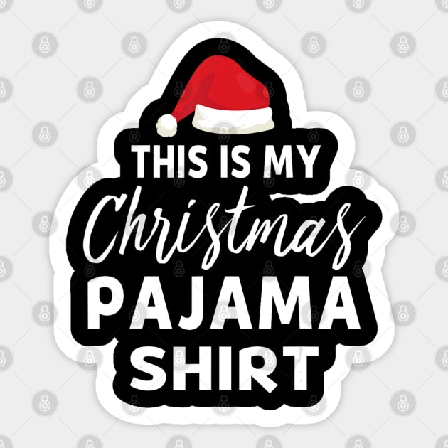 This Is My Christmas Pajama Santa Xmas Holiday Party Sticker by Mitsue Kersting